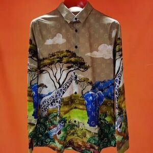 GFFHOME Vintage Safari Shirt Sz L
